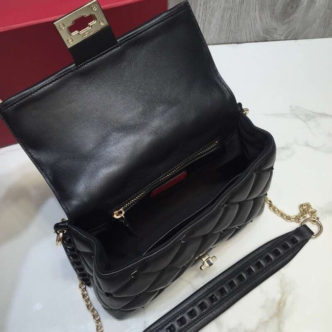 VALENTINO Candy quilted leather cross-body bag 0072 black