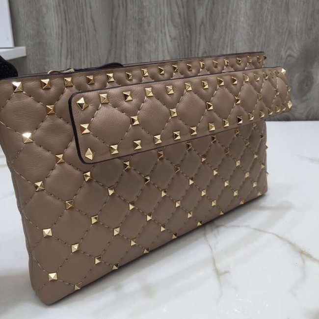 VALENTINO leather clutch 0125 apricot