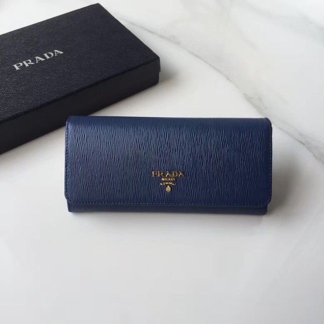 Prada Leather Wallet 1MH132 blue
