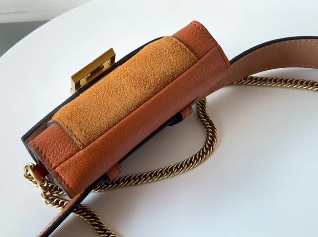 GIVENCHY GV3 leather and suede mini bumbag 1127 brown