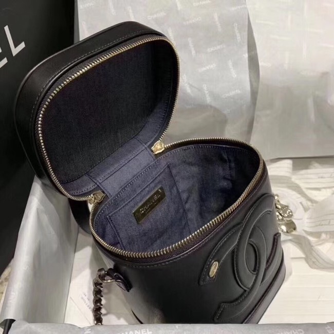 Chanel vanity case Lambskin & Gold-Tone Metal AS0323 black