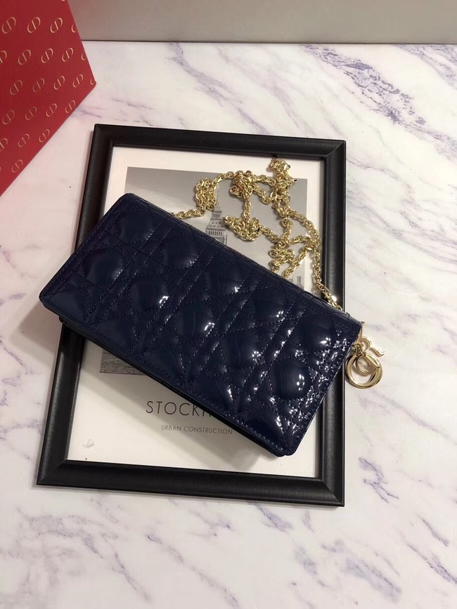 LADY DIOR CALFSKIN WALLET M9001 dark blue