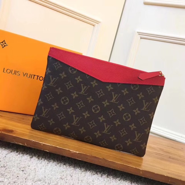 Louis vuitton original Monogram Canvas DAILY POUCH M62048 red