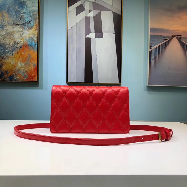 SAINT LAURENT Angie quilted leather shoulder bag 568906 red