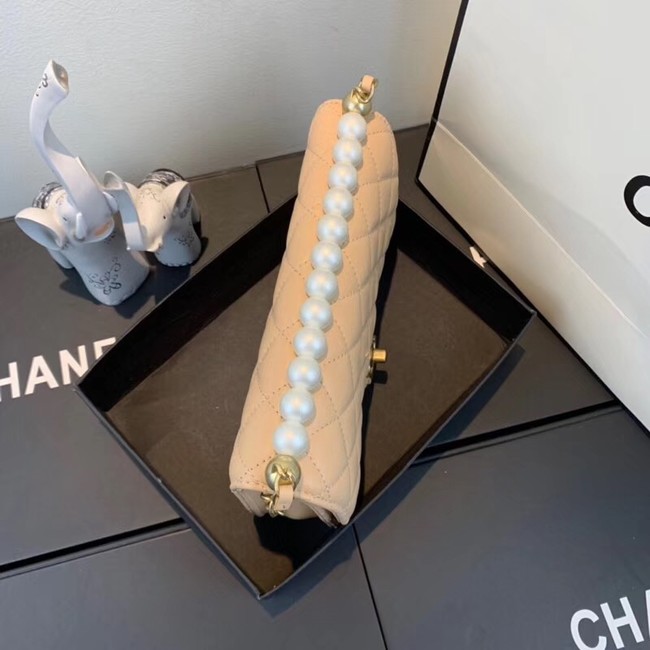 Chanel Flap Shoulder Bag Sheepskin Leather 77399 apricot