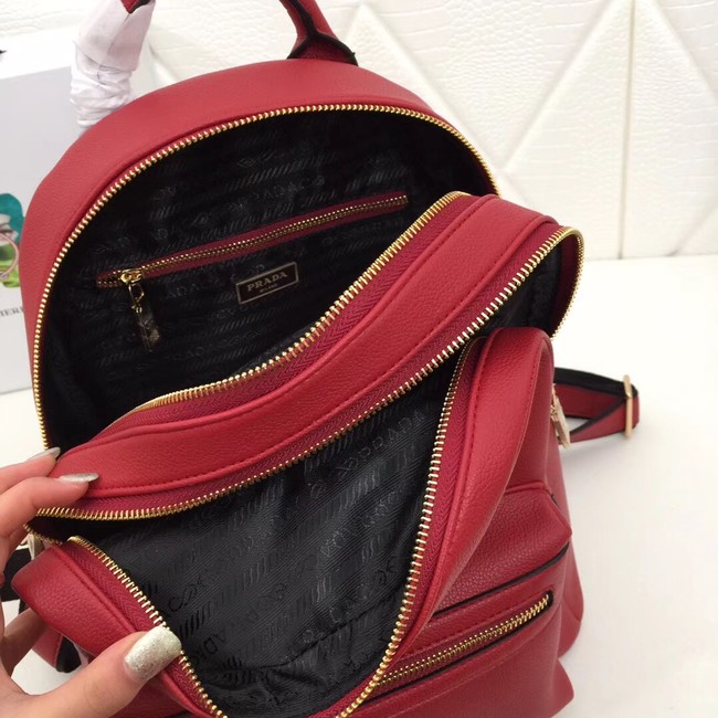 Prada Calf leather backpack 2819 red