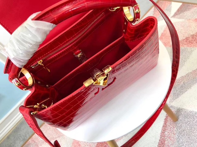 Louis vuitton original crocodile CAPUCINES PM N93163 red