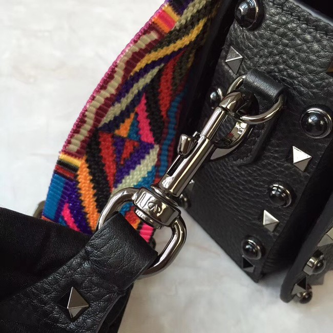 VALENTINO Rockstud leather messenger bag B50055 black