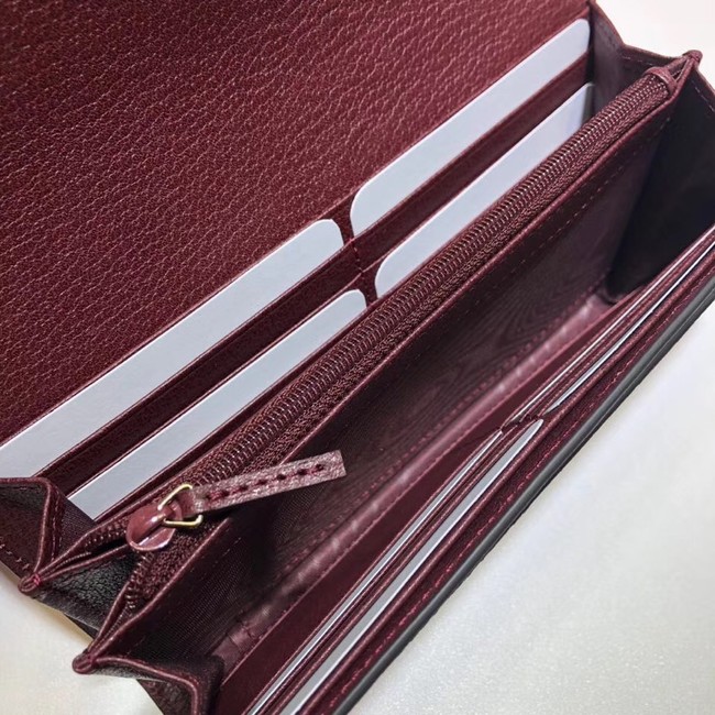 Gucci Ophidia leather wallet 523153 Wine