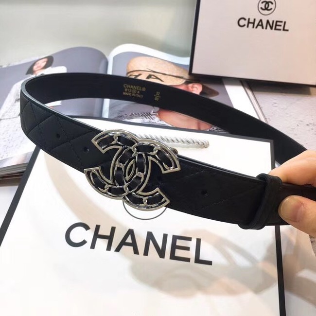 Chanel Calf Leather Belt Wide with 32mm 56609