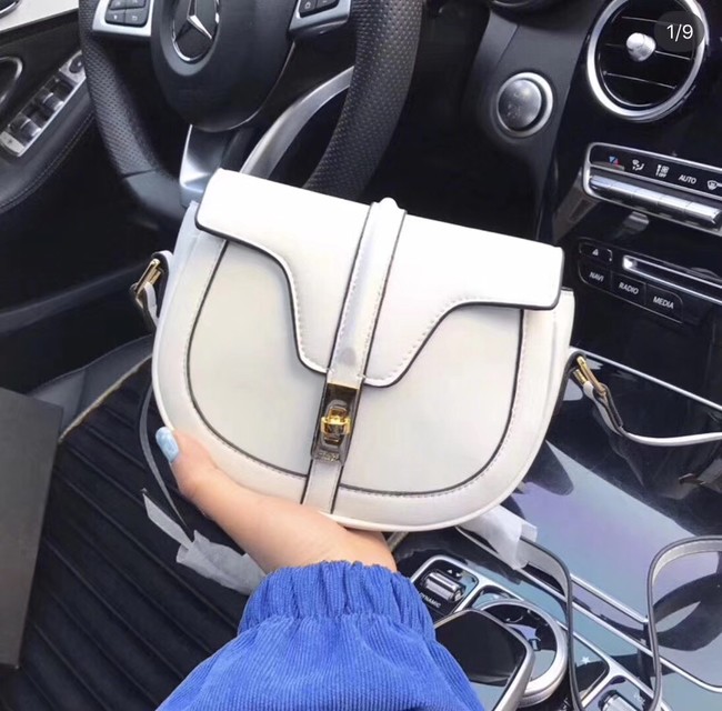 CELINE SMALL BESACE 16 BAG IN SATINATED CALFSKIN CROSS BODY 188013 WHITE