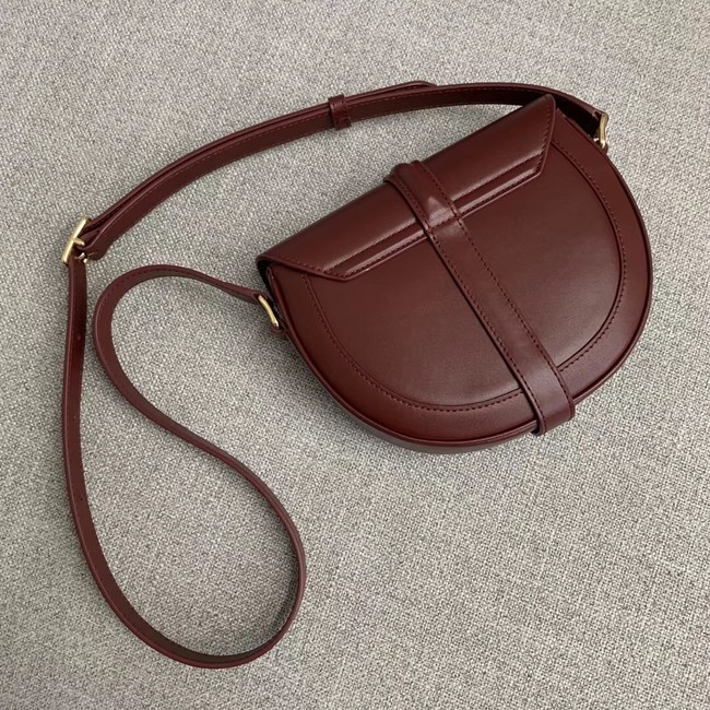 CELINE SMALL BESACE 16 BAG IN SATINATED CALFSKIN CROSS BODY 188013 BURGUNDY