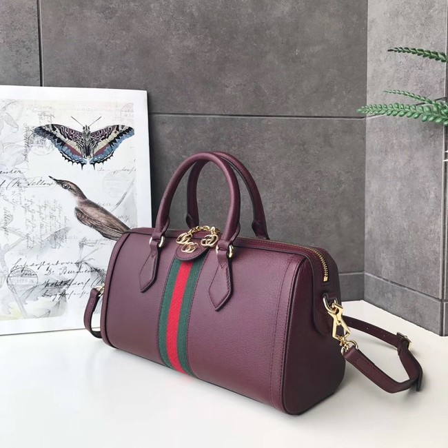 Gucci Ophidia medium top handle bag 524532 Burgundy