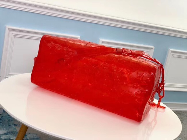 Louis Vuitton KEEPALL 50 Travel Bag with shoulder straps M53271 red