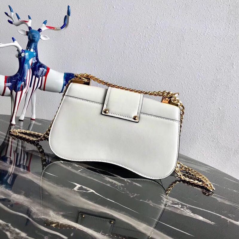 Prada Sidonie leather shoulder bag 1BD184 white