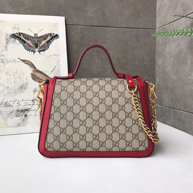 Gucci GG Marmont small top handle bag 498110 red