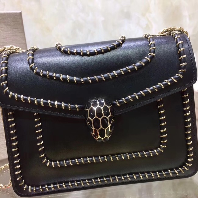 BVLGARI mini Shoulder Bag Calfskin Leather BG22889 black