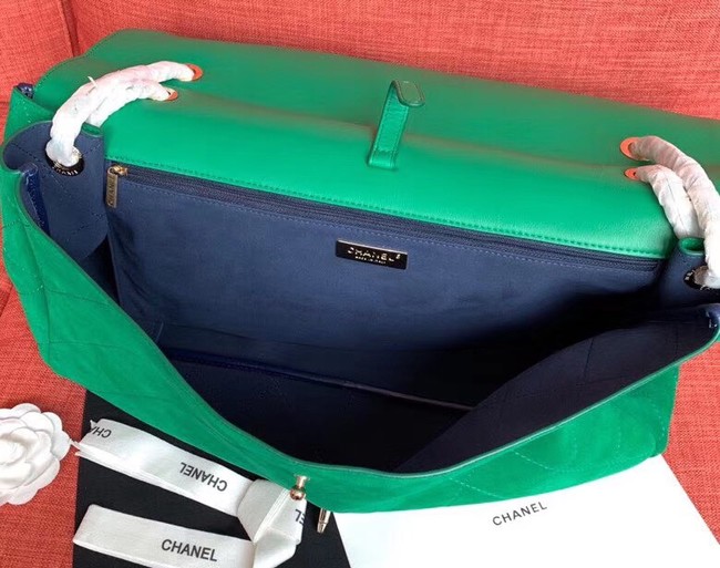 Chanel Flap Shoulder Bags XXL Blue CF1553 Green