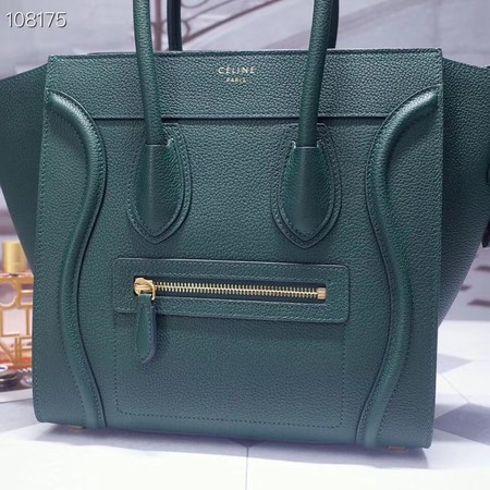CELINE MICRO LUGGAGE HANDBAG IN LAMINATED LAMBSKIN 167793-8