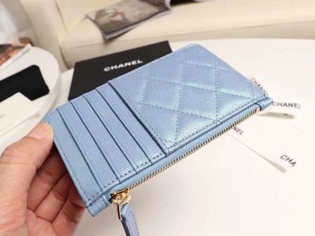 Chanel classic card holder AP0374 sky blue