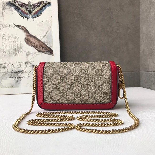 Gucci GG Supreme canvas 476433 Mini Shoulder Bag red