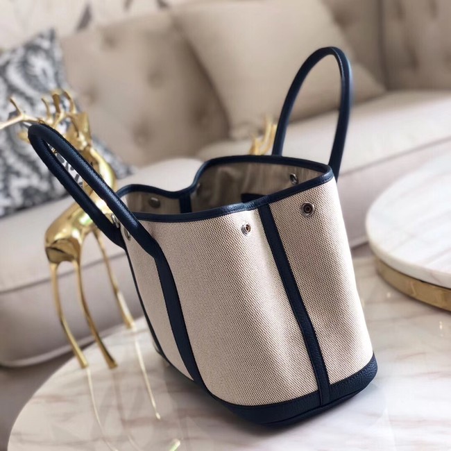 Hermes Garden Party 36cm Tote Bags Original Leather H3698 Dark Blue