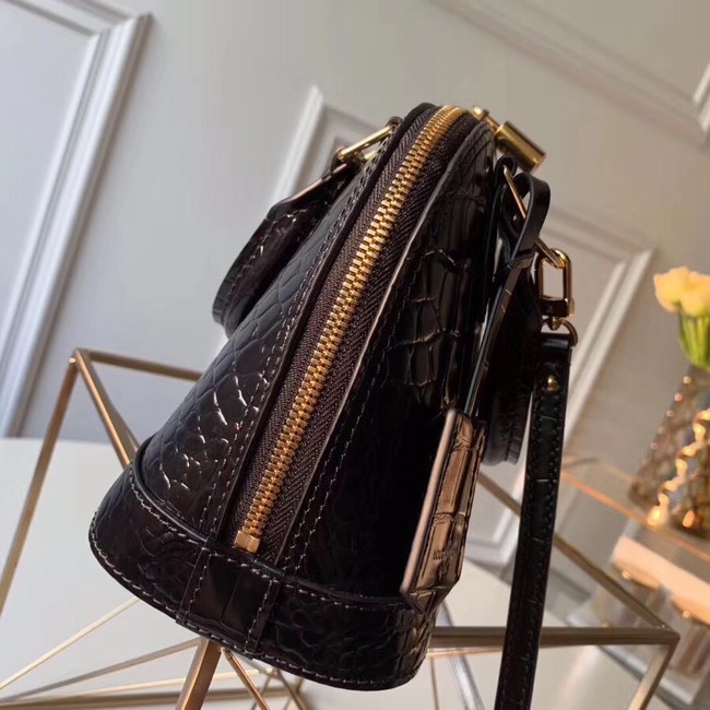 Louis Vuitton Crocodile Pattern Leather Bag N90897 Black