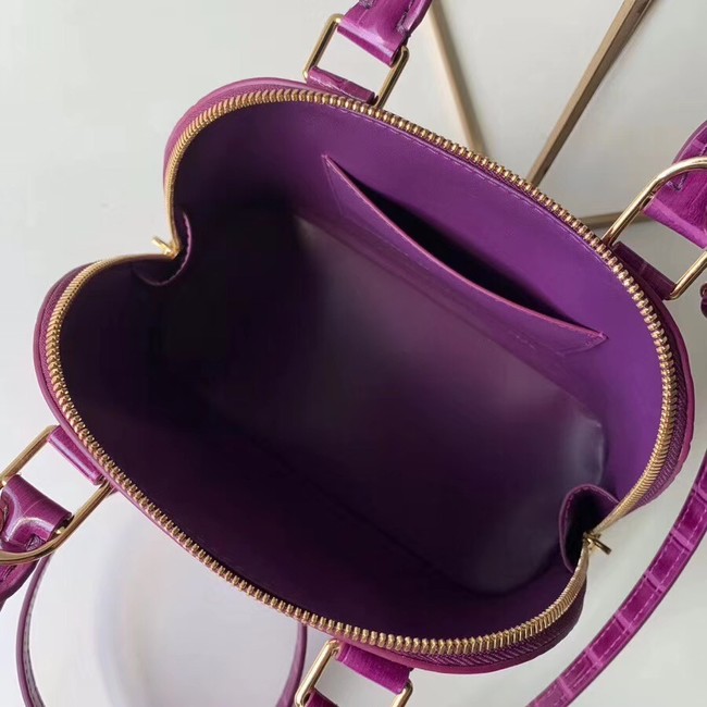 Louis Vuitton Crocodile Pattern Leather Bag  ALMA BB N90897 Purple