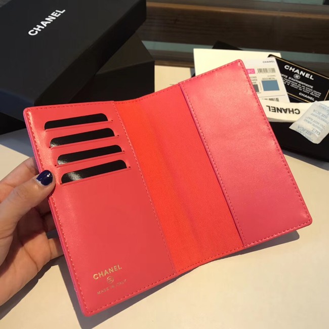 Chanel Calfskin Leather & Gold-Tone Metal Wallet A80385 Rose