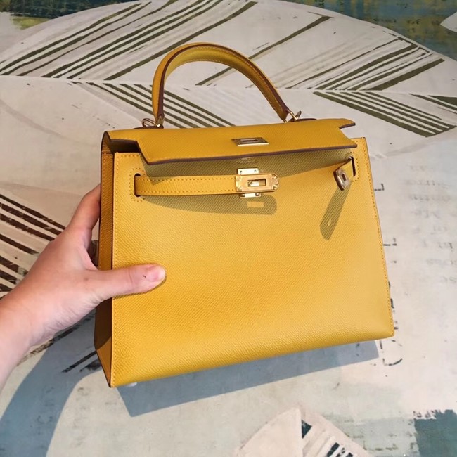 Hermes original Kelly Epsom Leather KL32 yellow