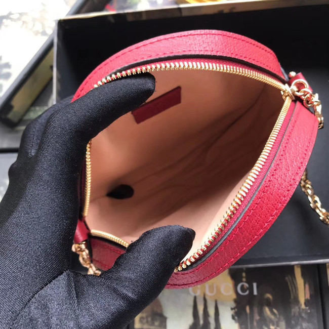 Gucci Ophidia series GG flower round Mini Shoulder Bag 550618 red