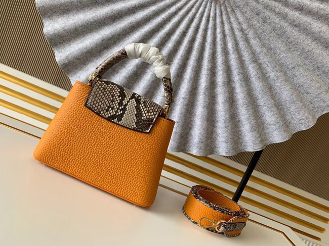 Louis Vuitton Original Taurillon leather CAPUCINES BB M95509 yellow