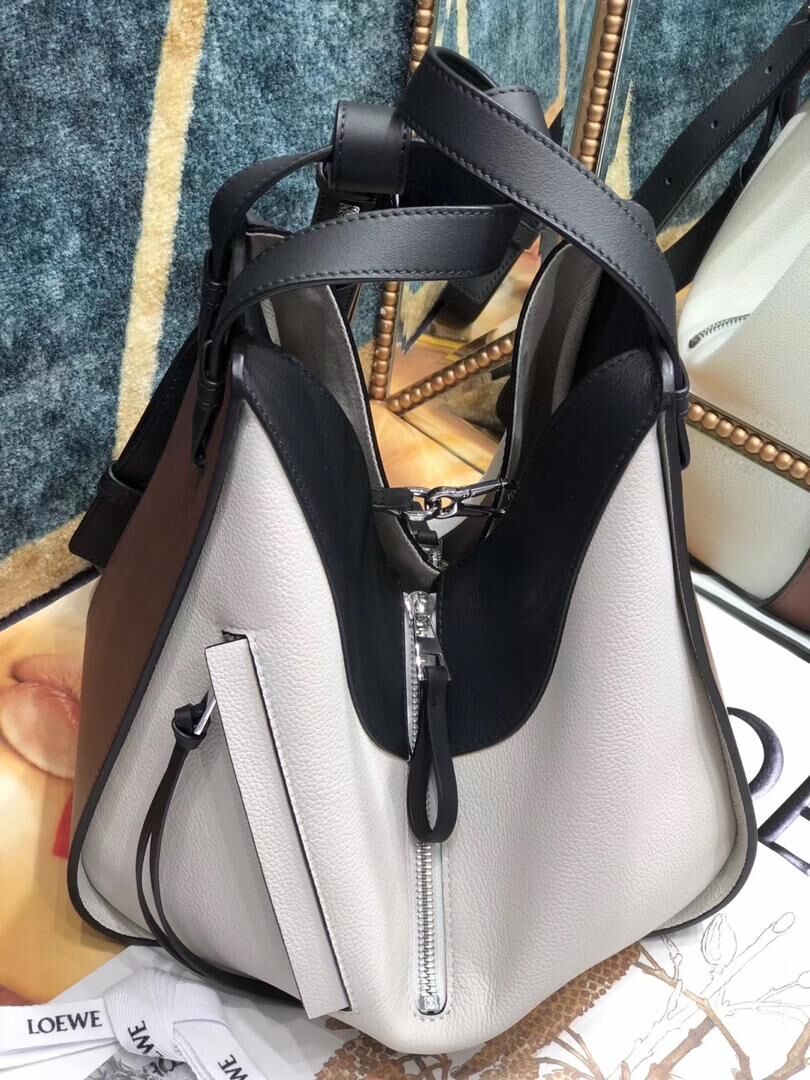 Loewe Hammock Small Bag Original Leather A6887 Brown&White&Black 