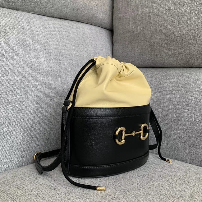 Gucci 1955 Horsebit bucket bag 602118 black&cream