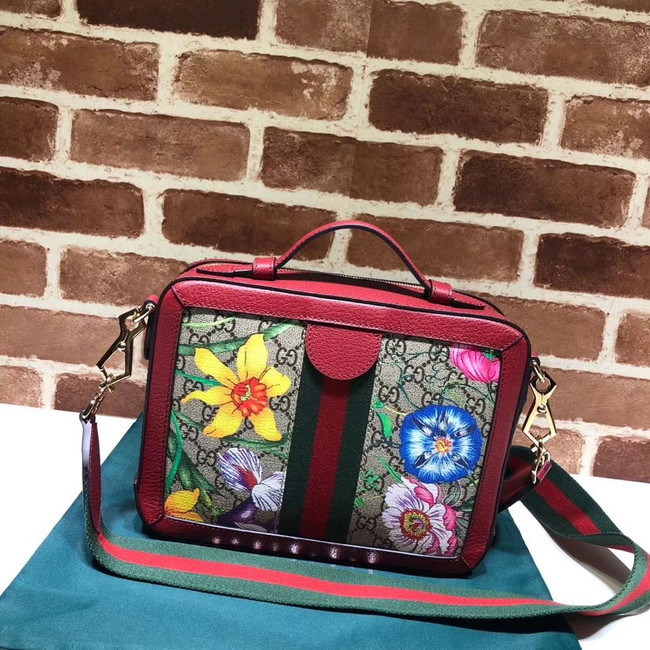 Gucci Ophidia GG Flora small shoulder bag 550622 red