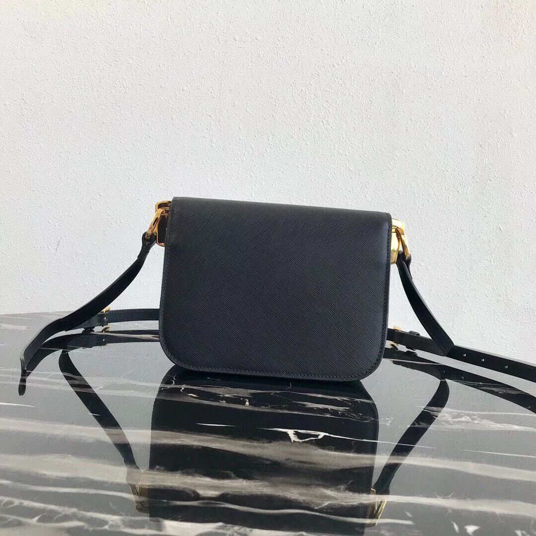 Prada Embleme Saffiano leather bag 1BD217 black 
