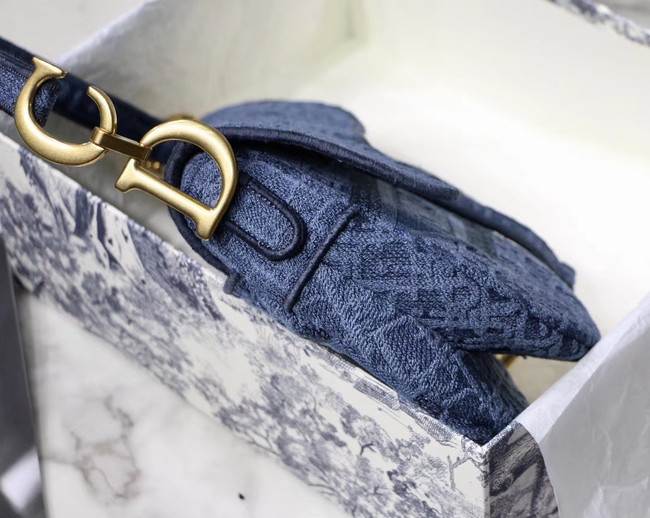 Dior SADDLE DENIM CANVAS BAG M928 blue
