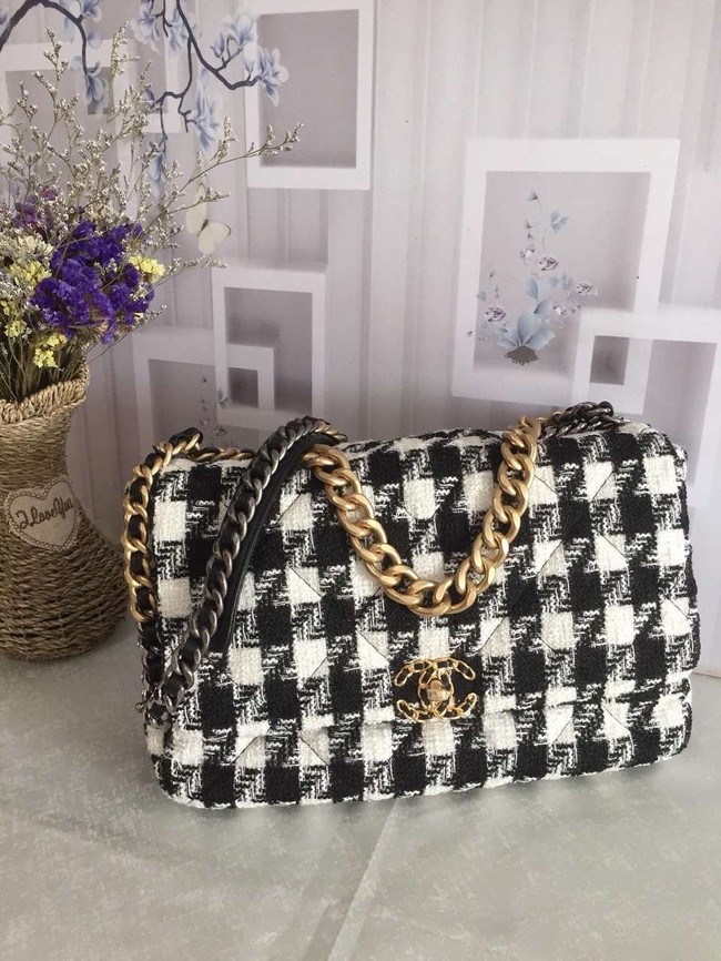 CHANEL 19 Flap Bag AS1162 black&white