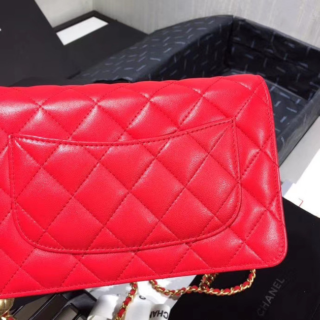 Chanel Original Small classic Sheepskin flap bag AS33814 red