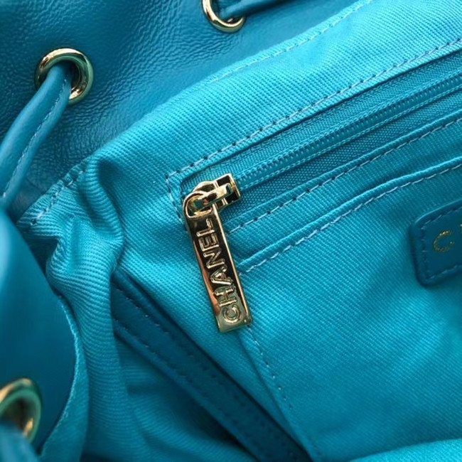 Chanel Backpack Sheepskin Original Leather 83431 sky blue