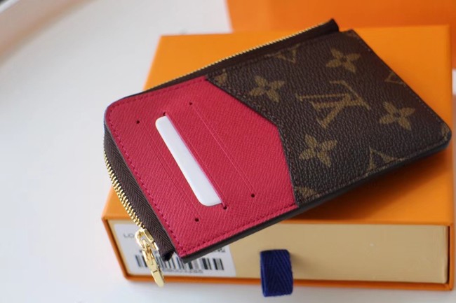 Louis vuitton Monogram Canvas original CARD HOLDER M60167 rose