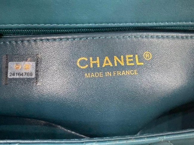 Chanel small tote bag Sheepskin & Gold-Tone Metal AS8816 blue