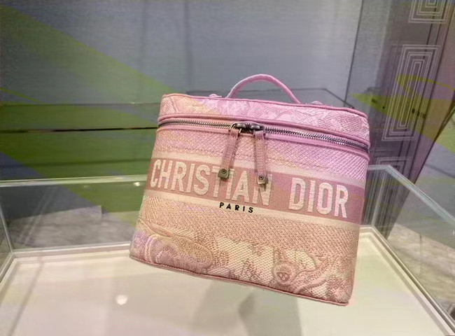  Dior Toile de Jouy Embroidery DIORTRAVEL VANITY CASE S5480V pink