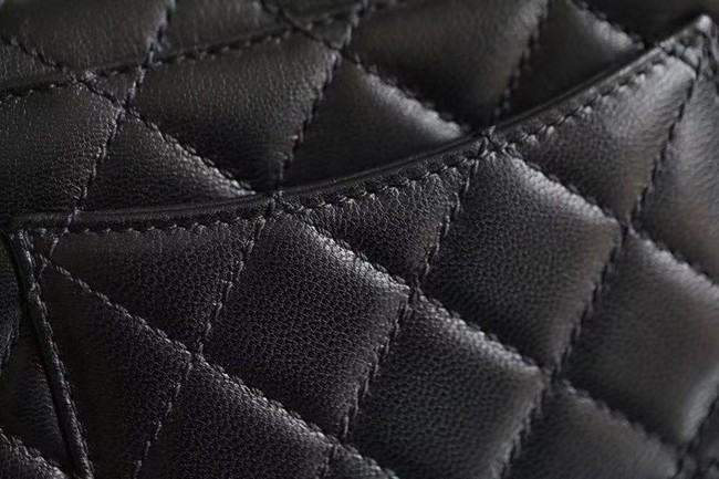chanel mini flap bag with top handle AS2215 black