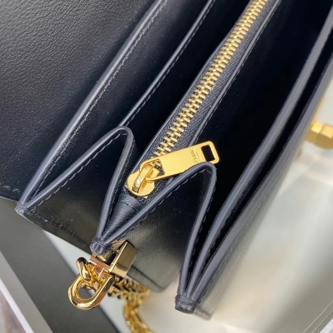 Celine TRIOMPHE SHOULDER BAG IN SHINY CALFSKIN 194023 BLACK