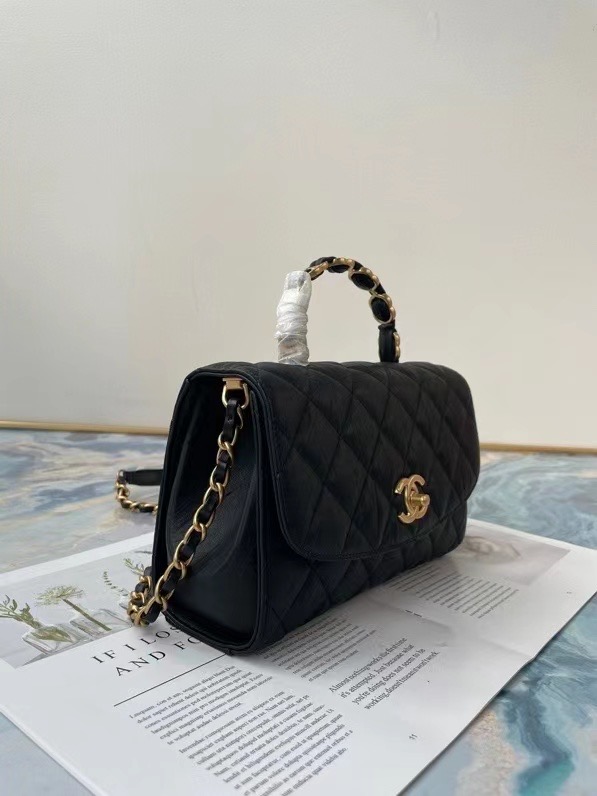 Chanel mini flap bag with top handle AS2478 Royal Blue