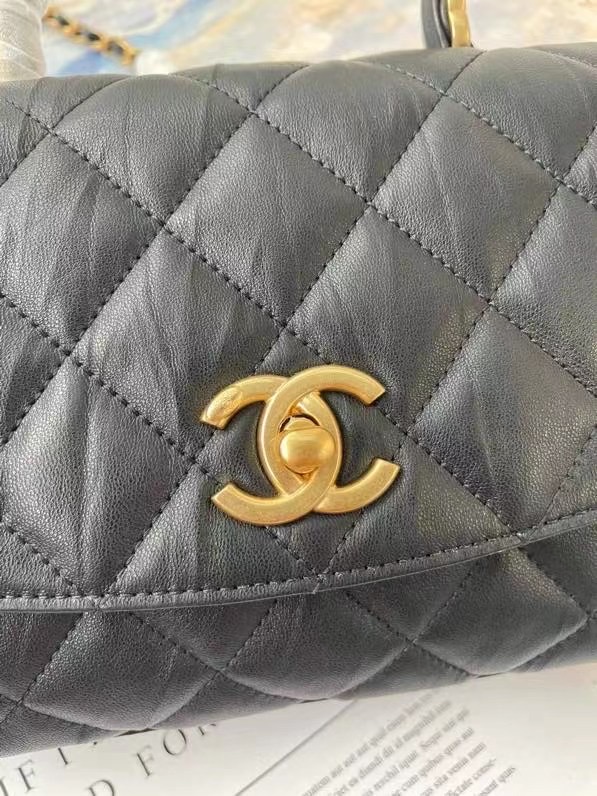 Chanel mini flap bag with top handle AS2478 Royal Blue