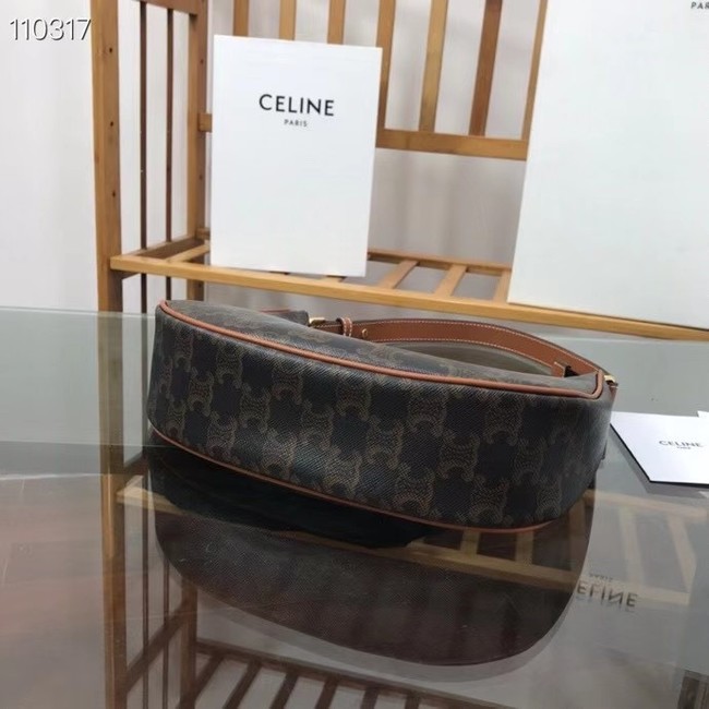 Celine AVA BAG IN TRIOMPHE CANVAS AND CALFSKIN 193952 black