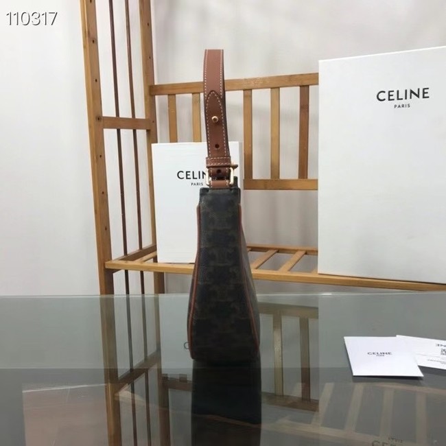 Celine AVA BAG IN TRIOMPHE CANVAS AND CALFSKIN 193952 black