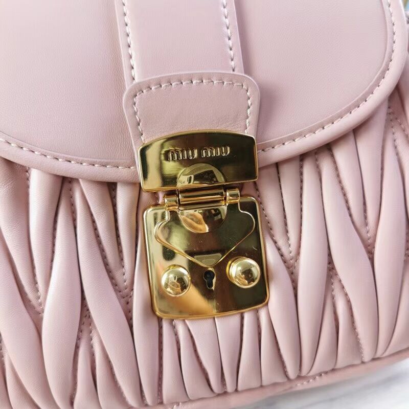 miu miu Matelasse Nappa Leather Shoulder Bag 5BD188 light pink